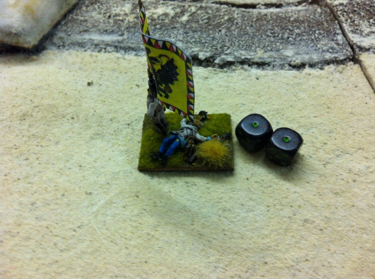 All that remains of the Austrians after their disasterous "Snake-eyes" morale throw.......